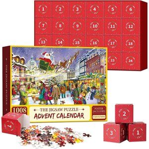 2024 Advent Calendar Jigsaw Puzzle - 1008 Pieces, Christmas Countdown Gift for